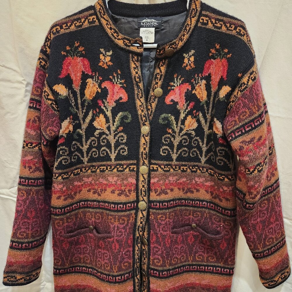 Icelandic Design Wool Button Up Sweater
